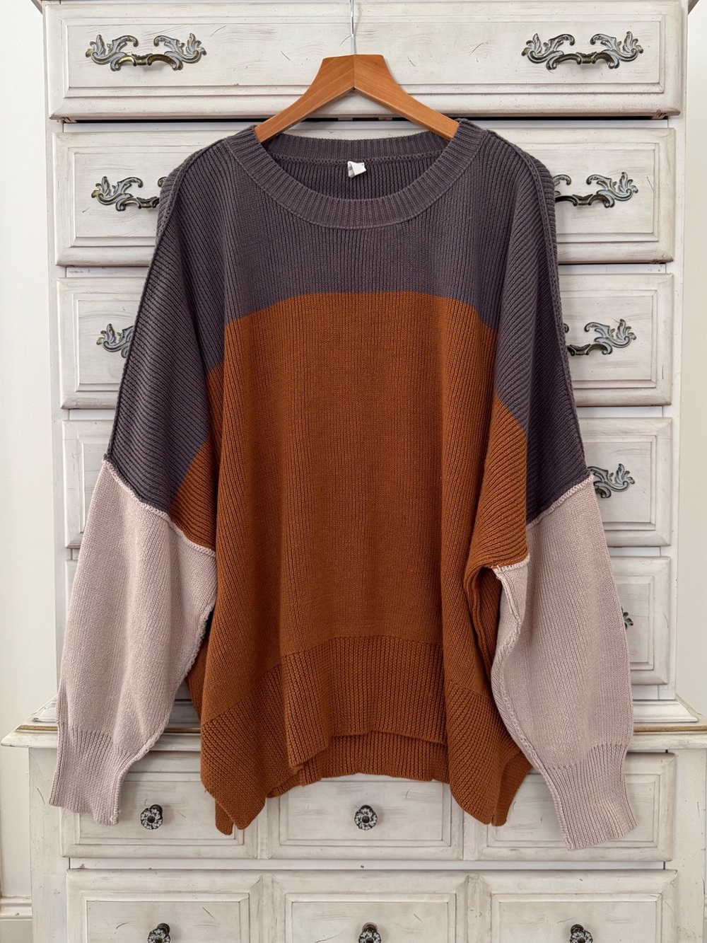 Vici Oversized Colorblock Cotton Sweater